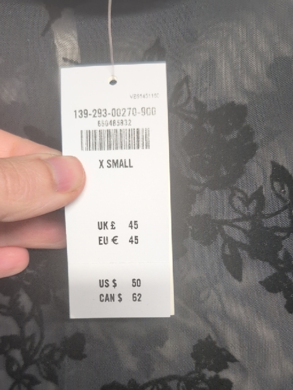 Abercrombie & Fitch Black Floral Burnout Long Sleeve Top - Picture 2 of 7